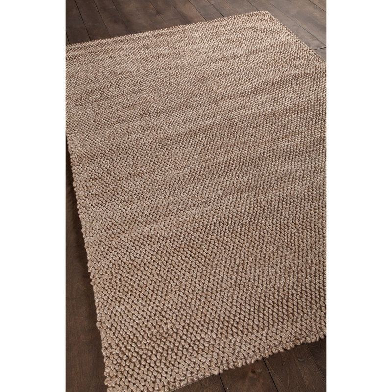 Burton Wool Area Rug in Taupe, Rectangle 5' x 7'6"