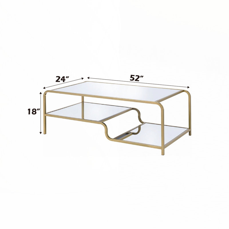 Mirrored & Gold Finish Coffee Table