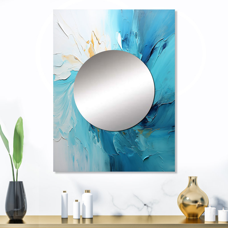 Gickelind Azure Symphony I - miroir de paysages, miroir mural moderne unique, impression d'art en métal, 32 po x 24 po