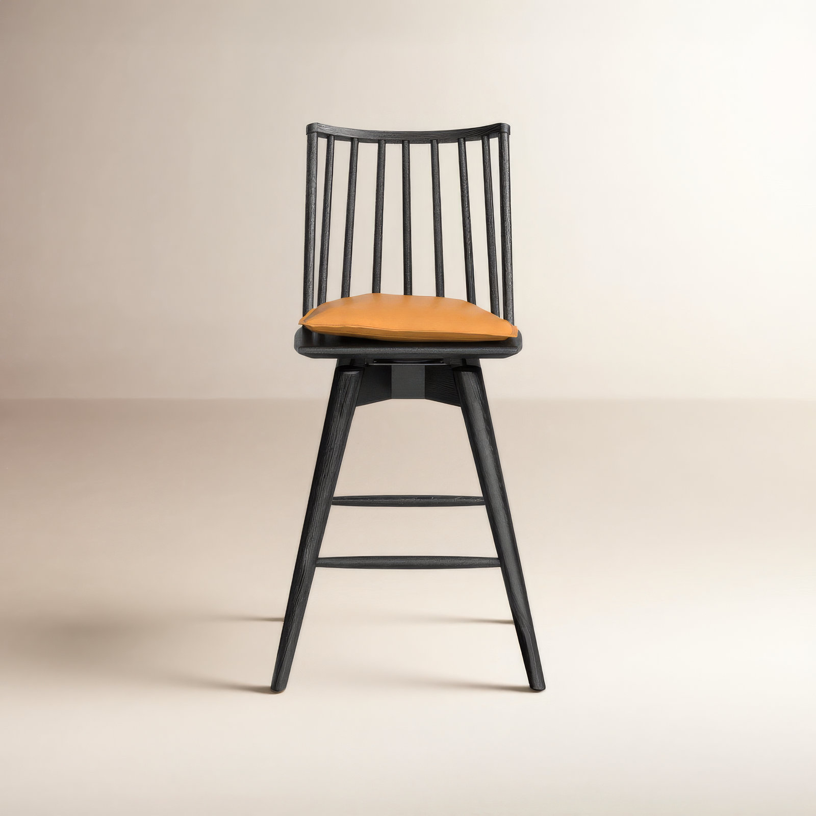 Daltrey Swivel Bar and Counter Stool, Bar Stool (30.29" Seat Height), Whiskey Saddle/Top Grain Leather