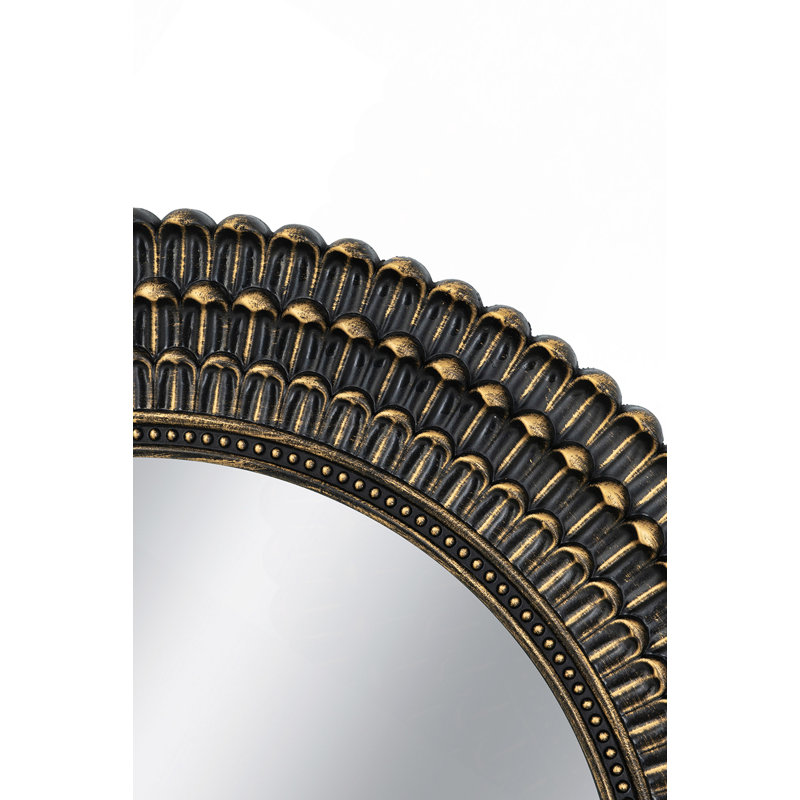 Miroir d'appoint en bois avec texture tissée, 26,5 po x 26,5 po