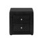 Table de chevet, table de chevet, bout, côté, lampe, tiroir de rangement, chambre à coucher, revêtement, aspect cuir noir, transitionnel