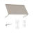 Kozyard Adjustable Door Window Awning – 4-Level Tilt, 68" W × 43 1/2" Sloped Panel, Adjustable Projection 31"–42", Aluminum Frame & Metal Canopy, All-Weather Rain, Snow & UV Protection (Khaki)-128790130-128790131
