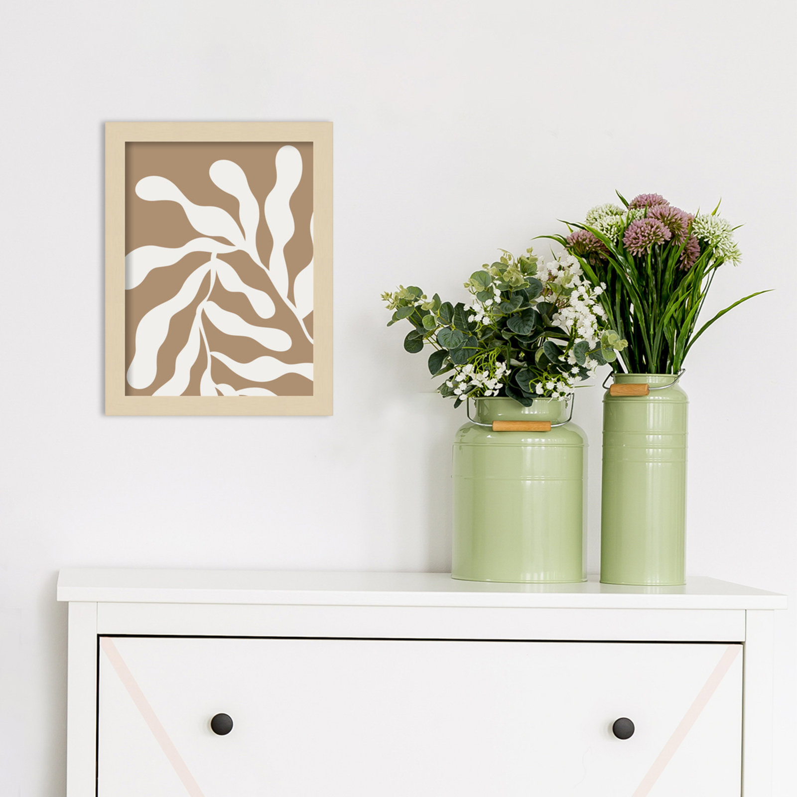 Erminia "Retro Matisse Botanical 1" Print, 13" H x 10" W x 1" D, Brown