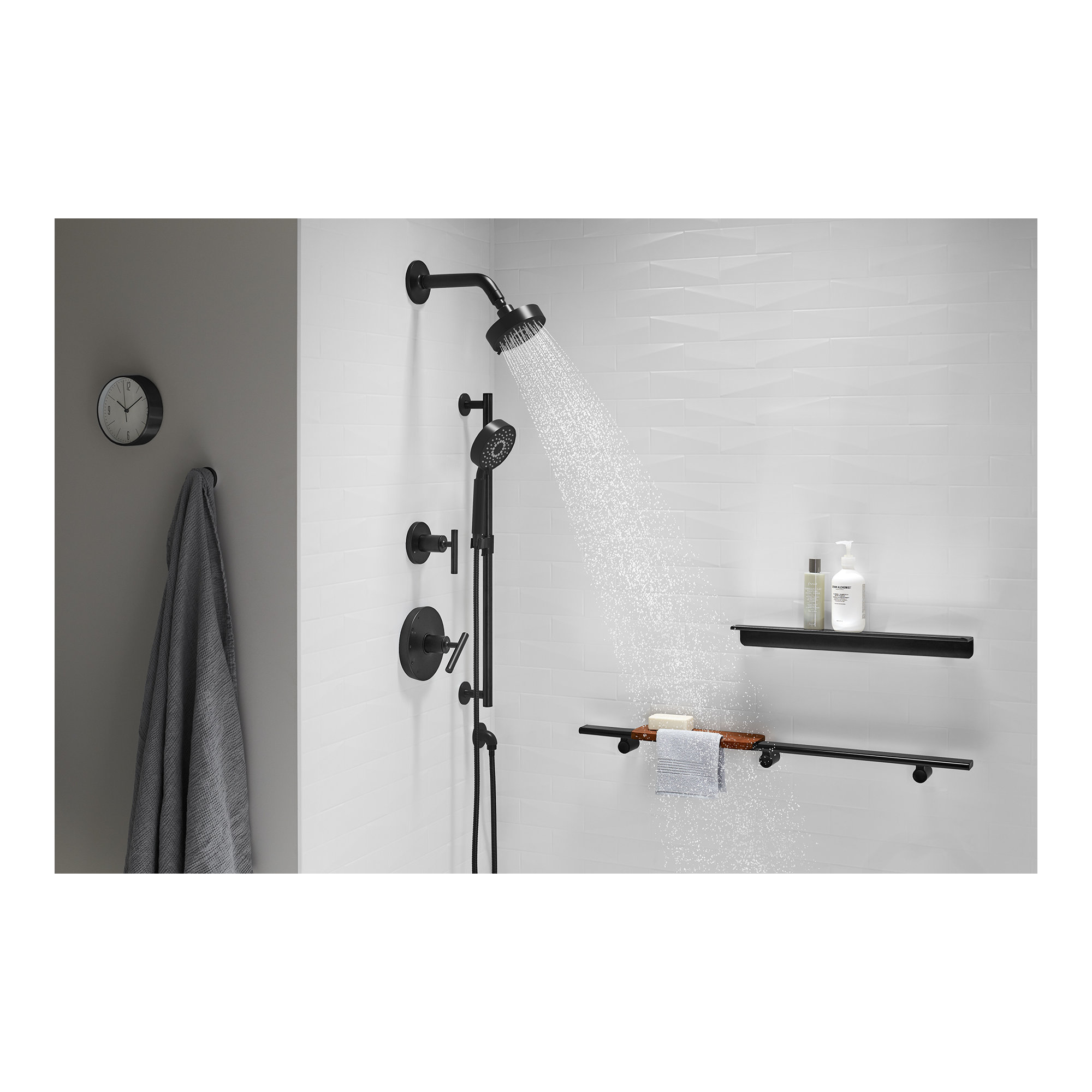 Purist 1.75 GPM Multifunction Handshower Kit with Katalyst Air-Induction Technology, Matte Black, 1.75 GPM