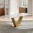 Randahl 71'' Modern Rectangular Dining Table for 6, Luxury Kitchen Table with Glossy Sintered Stone Top, Gold Stainless Steel Legs-1799429092-1762776679