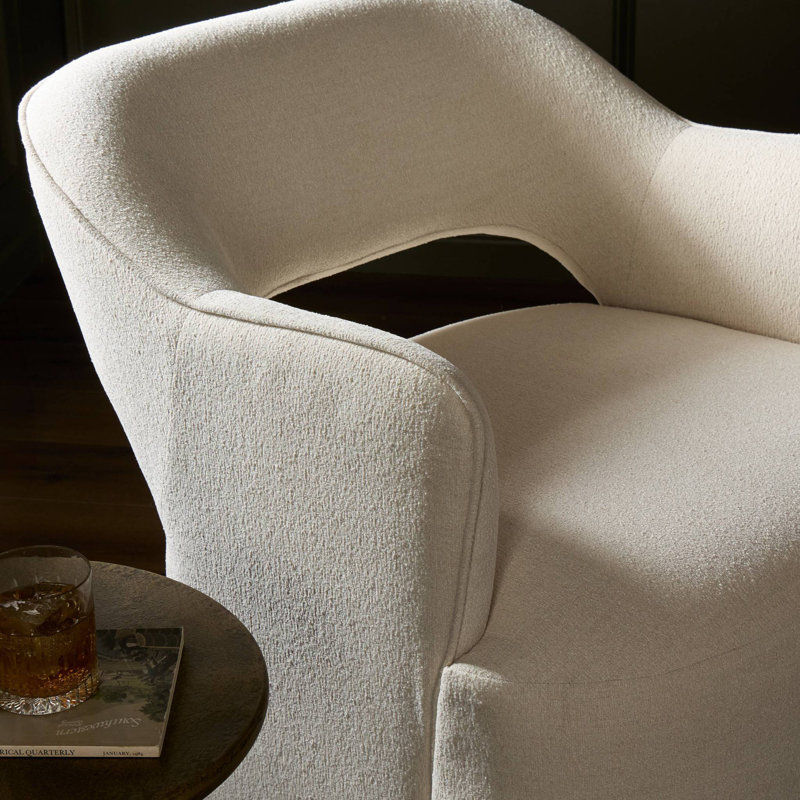 BLYTHE Swivel Armchair, Crypton Wayfarer Snow Polyester
