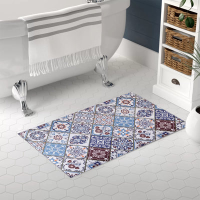 Non Slip Area Rugs Machine Washable Carpet Pad Entryway Rug Low Pile Modern Mat for Bedroom - 4002