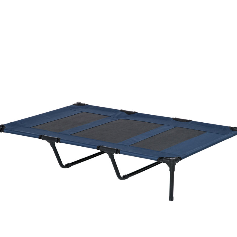 Lit de bébé portable portatif 48 po x 36 po bleu foncé respirant pour les aventures en plein air et les voyages avec cadre en métal