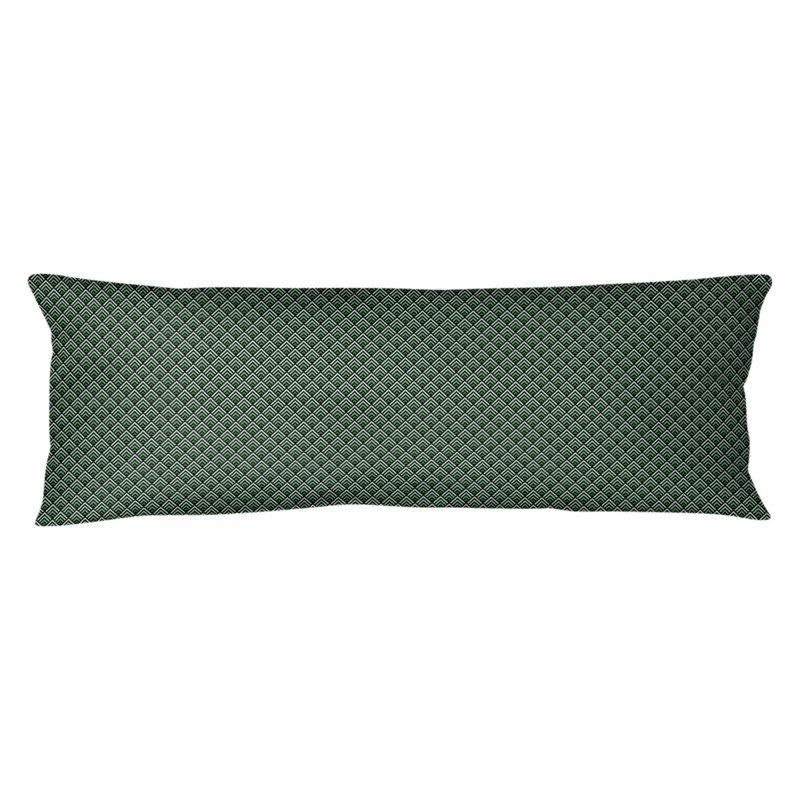 Coussin géométrique, Bourre en polyester, Noir/vert