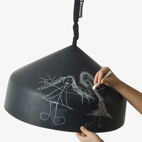 1 - Light Grey Dome Pendant, Black/Orange