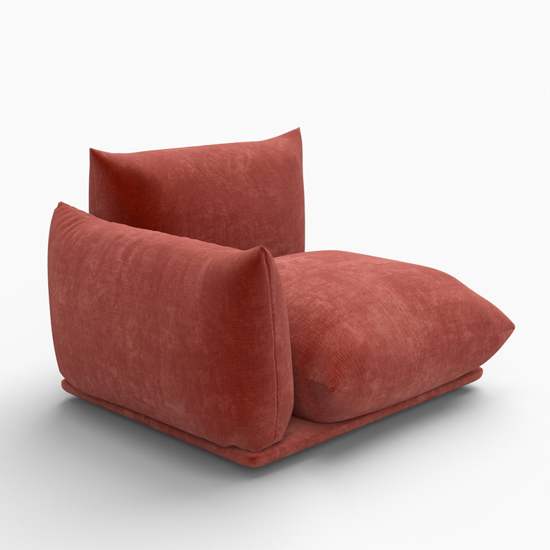 Chaise rembourrée en tissu de chenille Minarik, Rouge