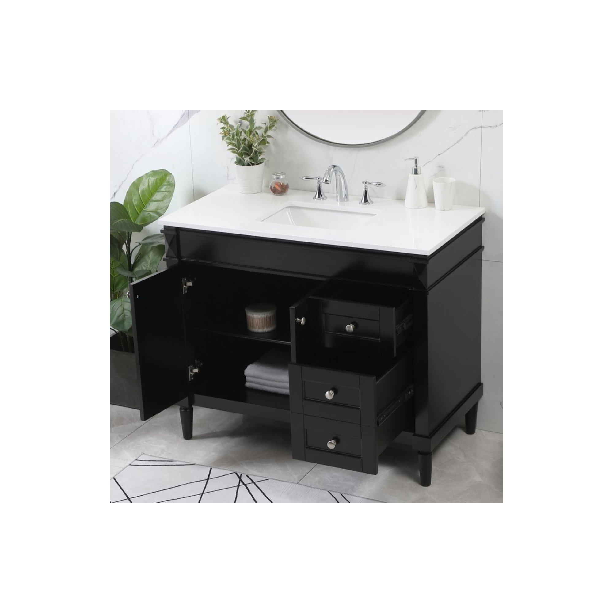 Readington 42'' Single Bathroom Vanity, Black