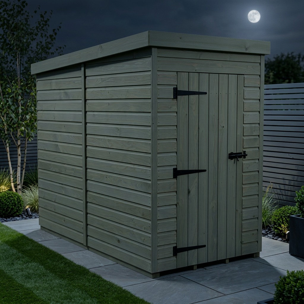 Total Sheds 4ft x 8ft Pent Garden Shed - Single Door - No Windows - Pressure Treated Timber - UK Manufactured