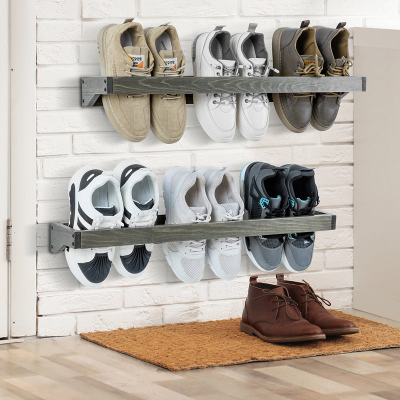 6 Pair Solid Wood Shoe Rack