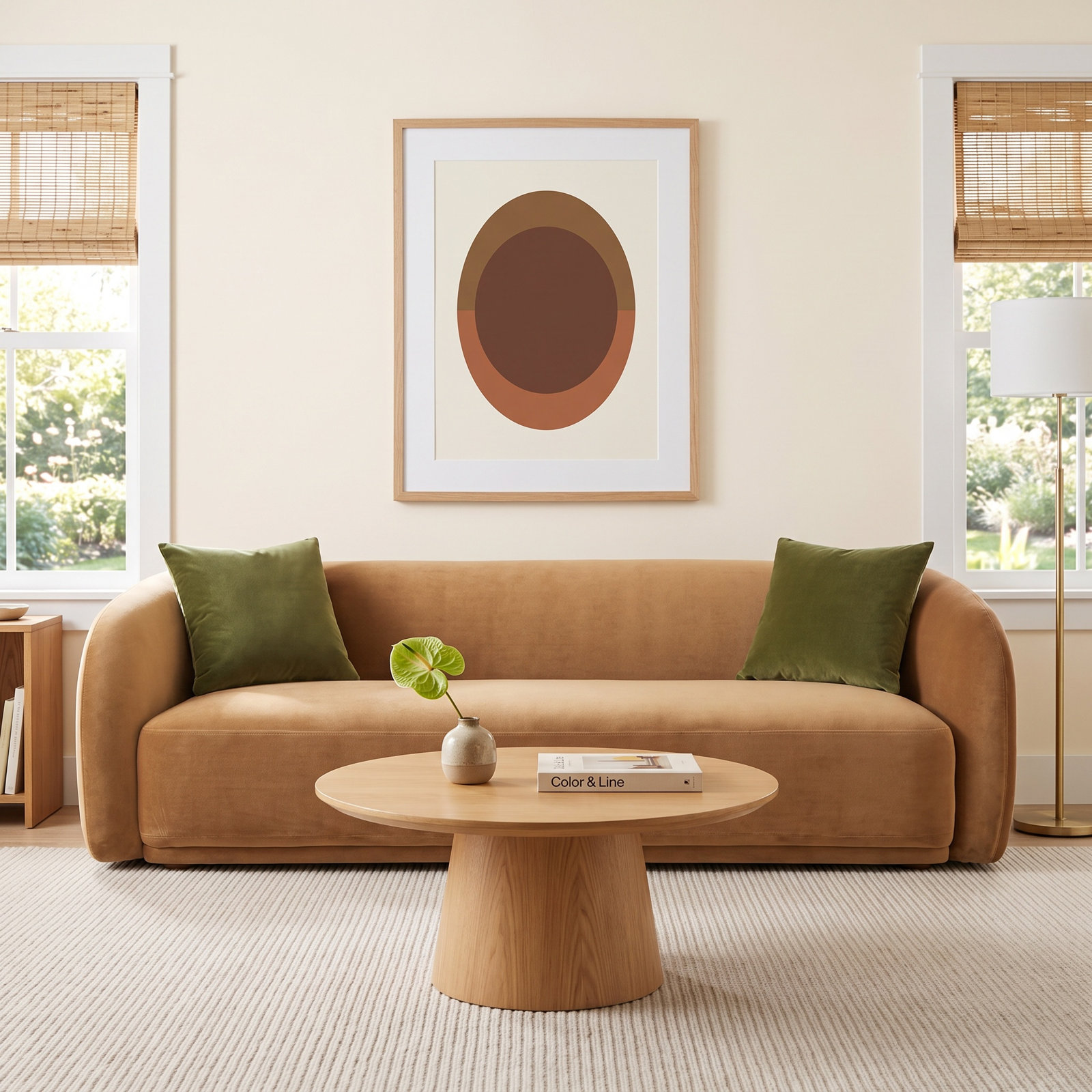 Penelope 90" Sofa, Camel Faux Mohair