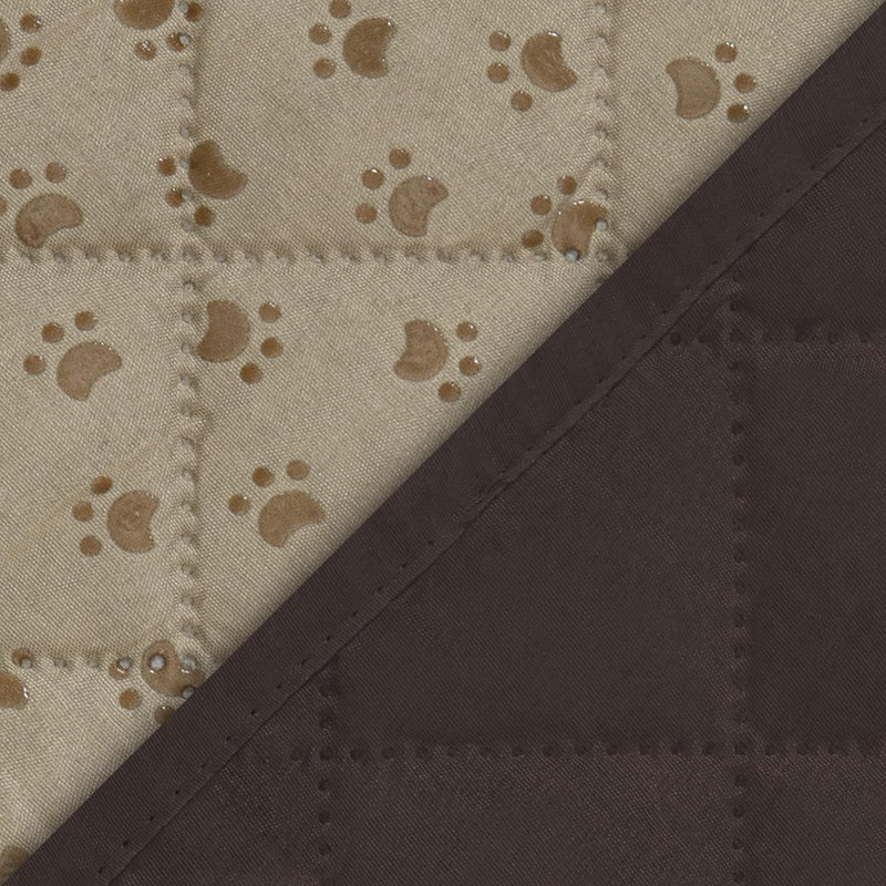 Housse pour canapé à coussins en T, Tissu brun foncé, H 76 po x l 104 po x P 23 po