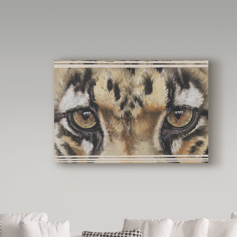Adelphi «Eye Catching Clouded Leopard», reproduction de peinture à l'huile sur toile tendue, H 22 po x l 32 po