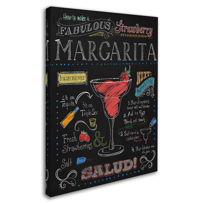 « frais margarita », affiche rétro sur toile tendue, H 19 po x l 14 po
