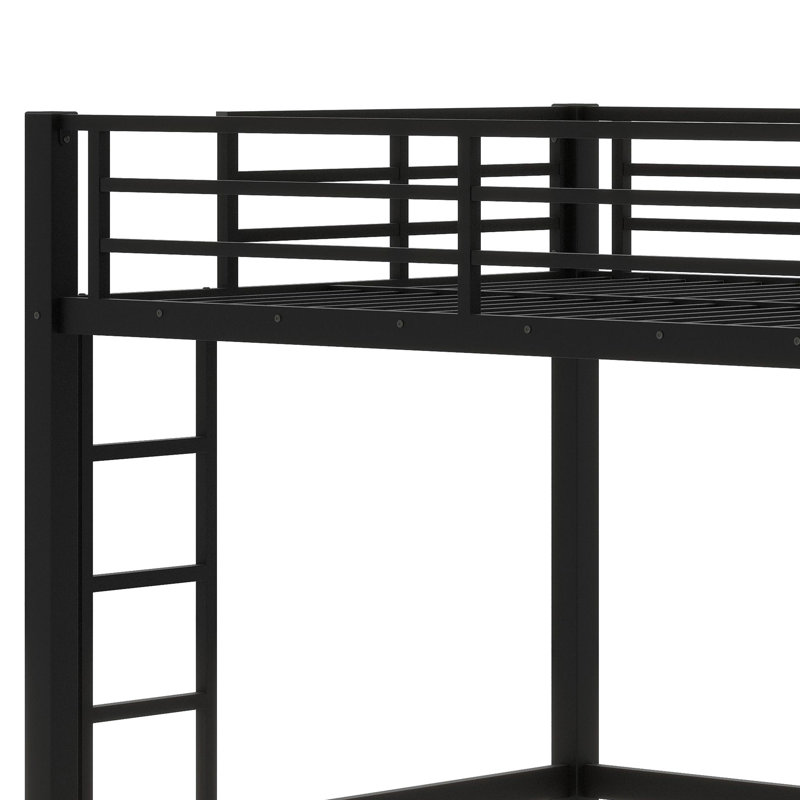 Lit mezzanine avec échelle facile d'accès et garde-corps pleine longueur
