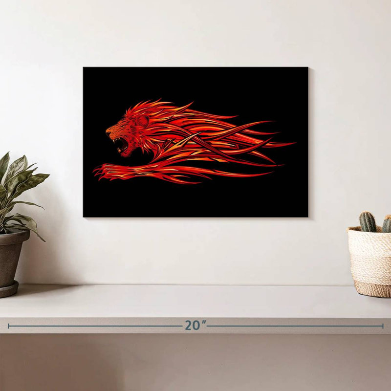 Mur de tête de lion Crowle Blazing, H 8 po x l 12 po