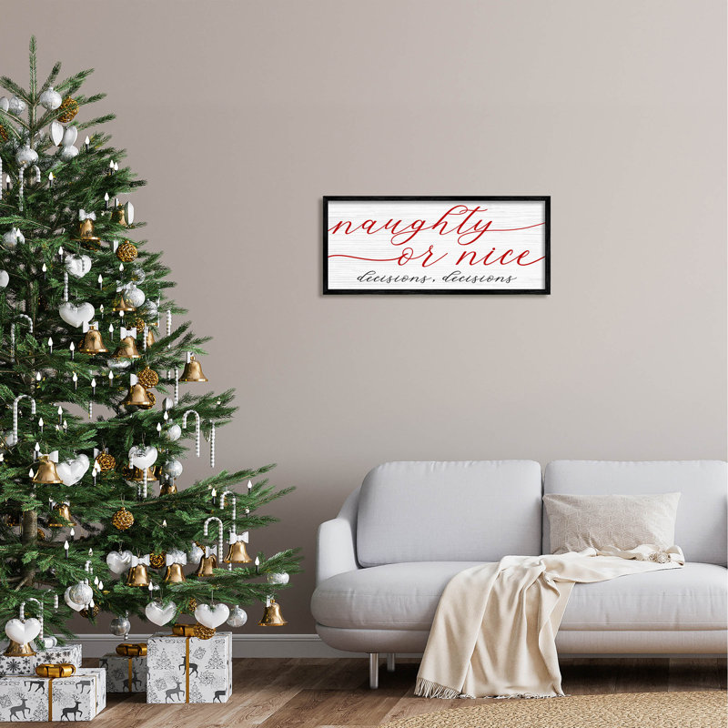 Naught Or Nice Decisions at-273, H 13 po x l 30 po x P 1,5 po, Giclée encadrée noir minuit