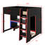 Lit mezzanine avec bureau intégré, garde-robe et lumières DEL, tiroir de rangement-2059202384