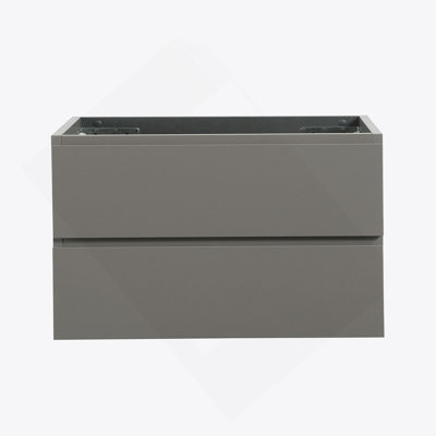 Armoire murale SANS lavabo, couleur grise, avec deux tiroirs