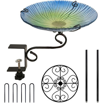 Deck Mounted Glass Bird Baths