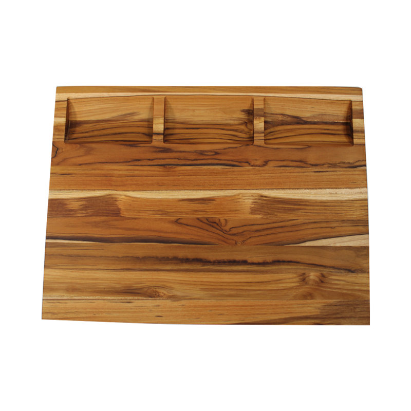 Planche à découper réversible en teck EcoDecors, 20 po x 15 po