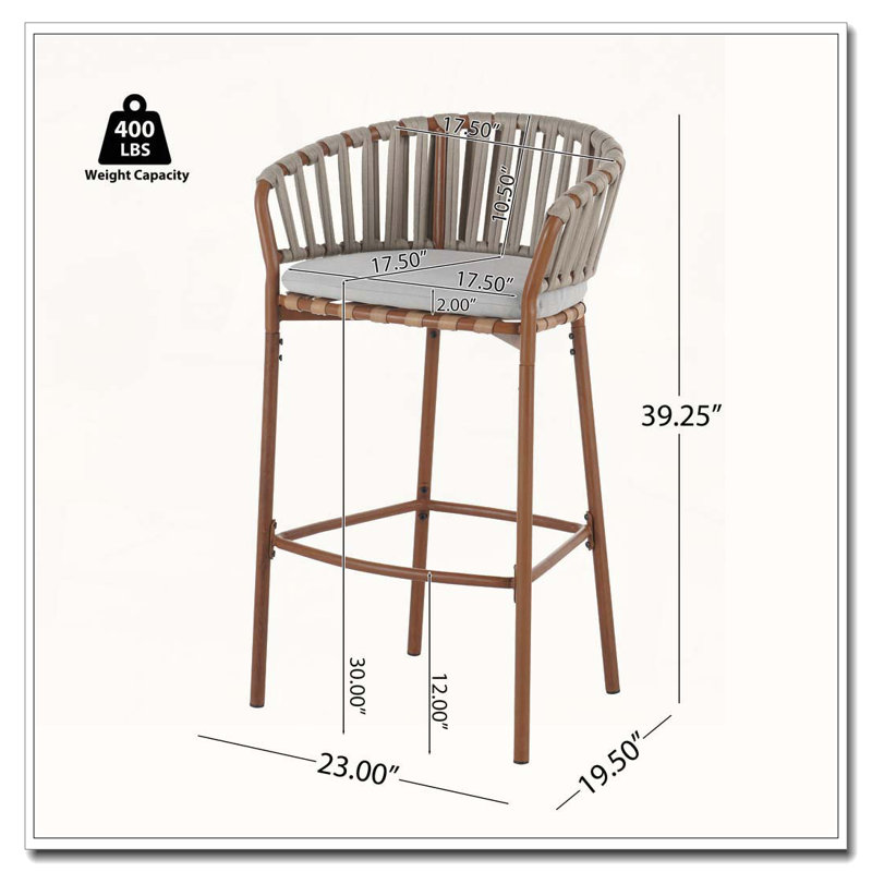 Outdoor Metal Rope Barstool