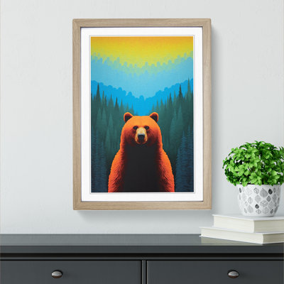 Bear Colour Field Art - Framed Print