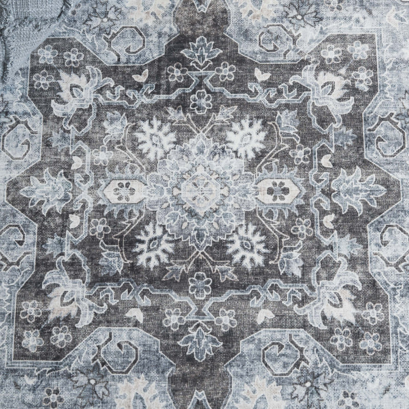 Mikali Performance Machine Washable Oriental Rug, Square 8'