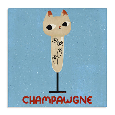 Champawgne Feline Wine Canvas, design by Carrie Cantwell