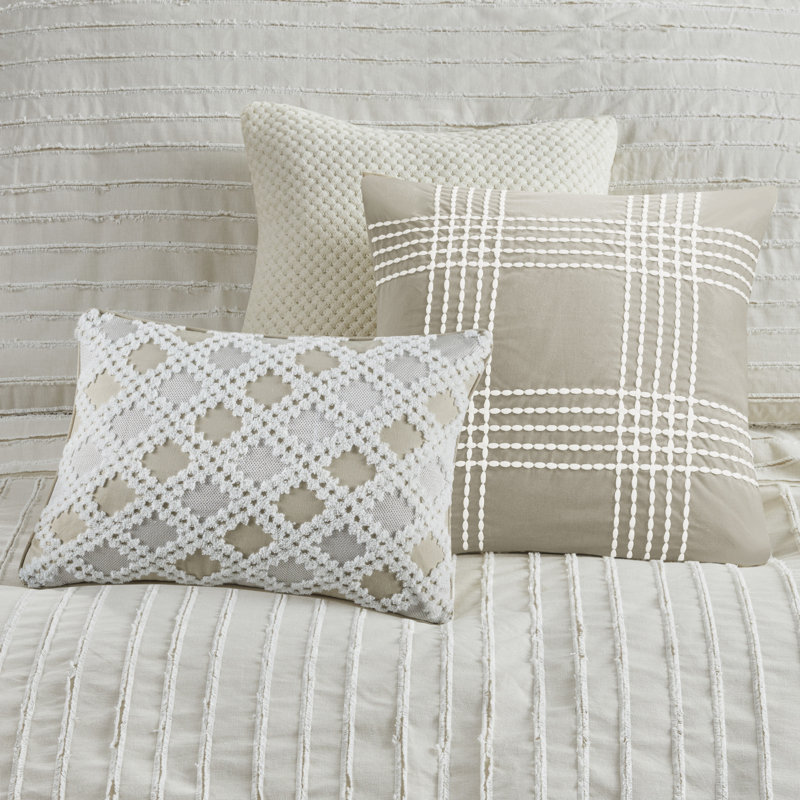 Ivory Queen Cotton Jacquard Down Alternative Bedspread Set
