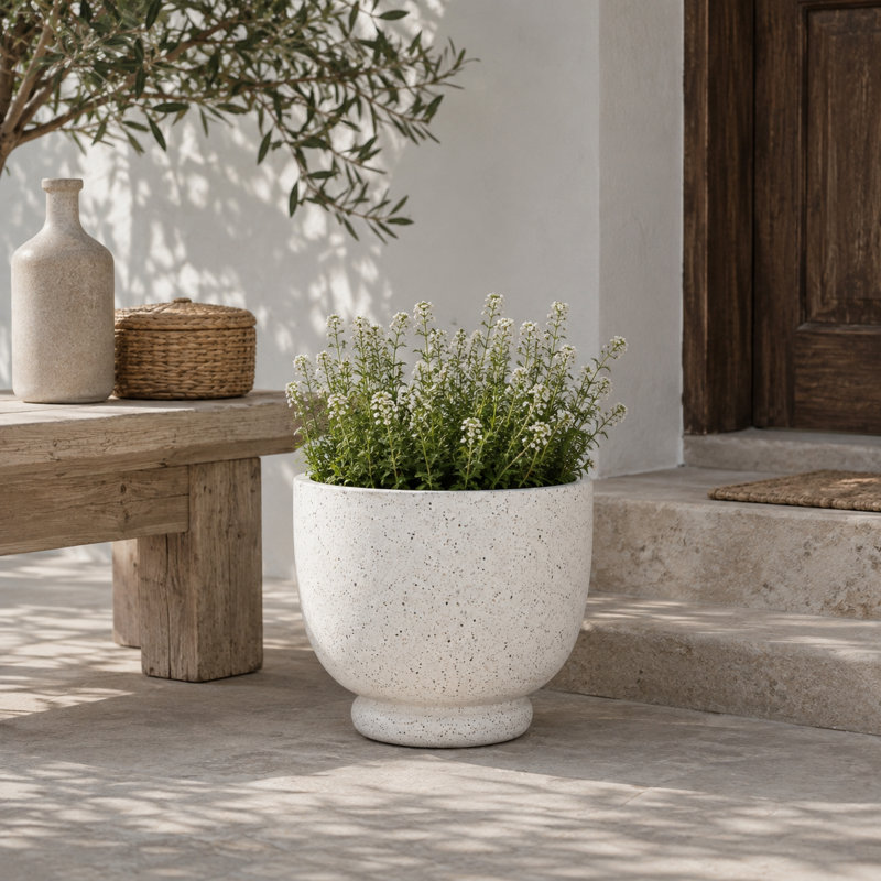 Coupe calice de 45,7 cm (18 po) - Terrazzo blanc, White