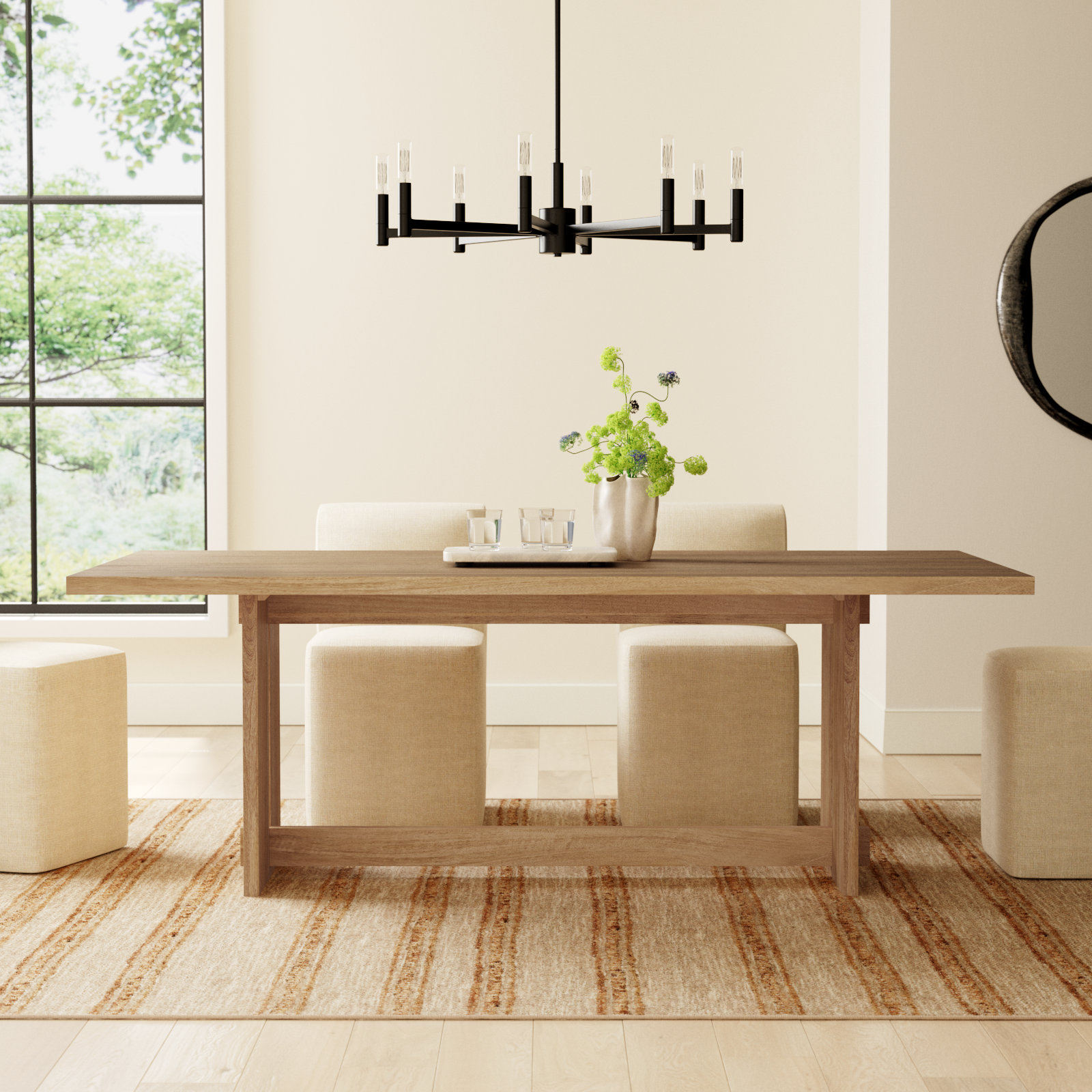 Dalina 84"ining Table, Natural Brown