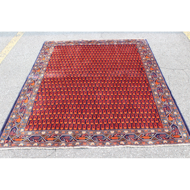 Tapis rouge, bleu, unique, 4X7