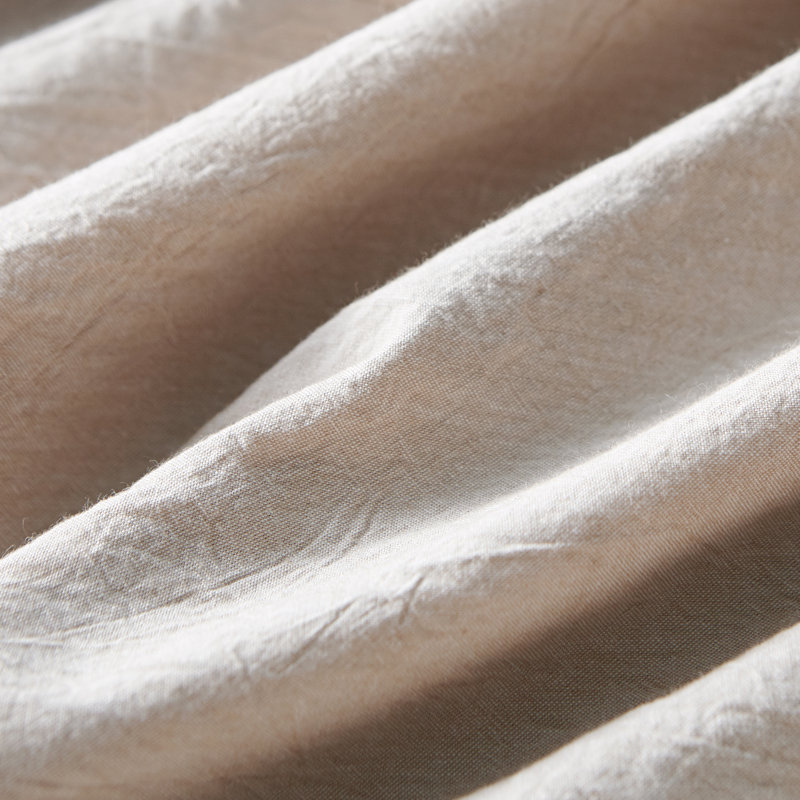 100% Cotton Crinkle Washed Duvet Cover Set, Twin/Twin XL Duvet Cover + 1 Sham, Almond
