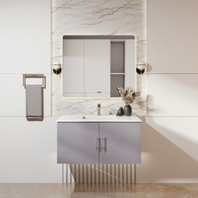 Geneva 36 in W x 22 in D Single Bath Vanity and Chrome Faucet Set