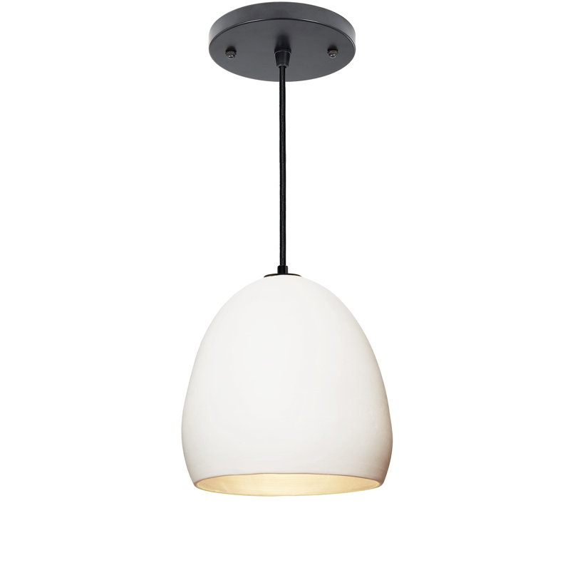 Clay 1 - Light Pendant, Black Fabric, Matte White, No