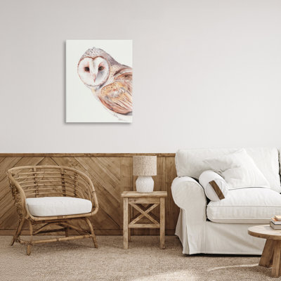 Peeking Barn Owl Gaze Canvas, design by Cady Driver