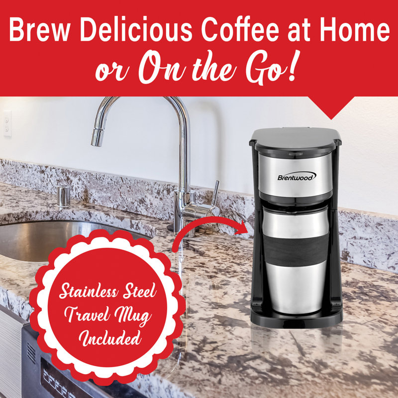700-Watt Portable Single-Serve Coffee Maker with 14-Oz. Travel Mug