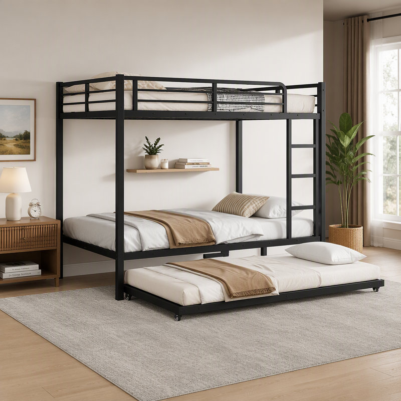 Full over Full Bunk Bed , Trundle Bed Included