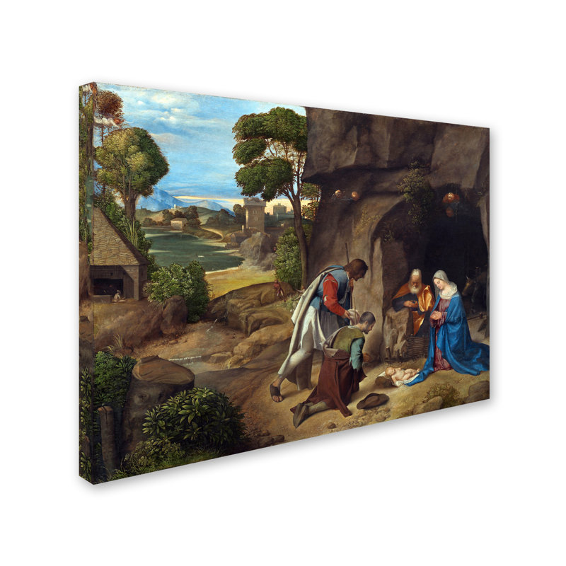« the adoration of the berger », reproduction sur toile tendue, H 18 po x l 24 po