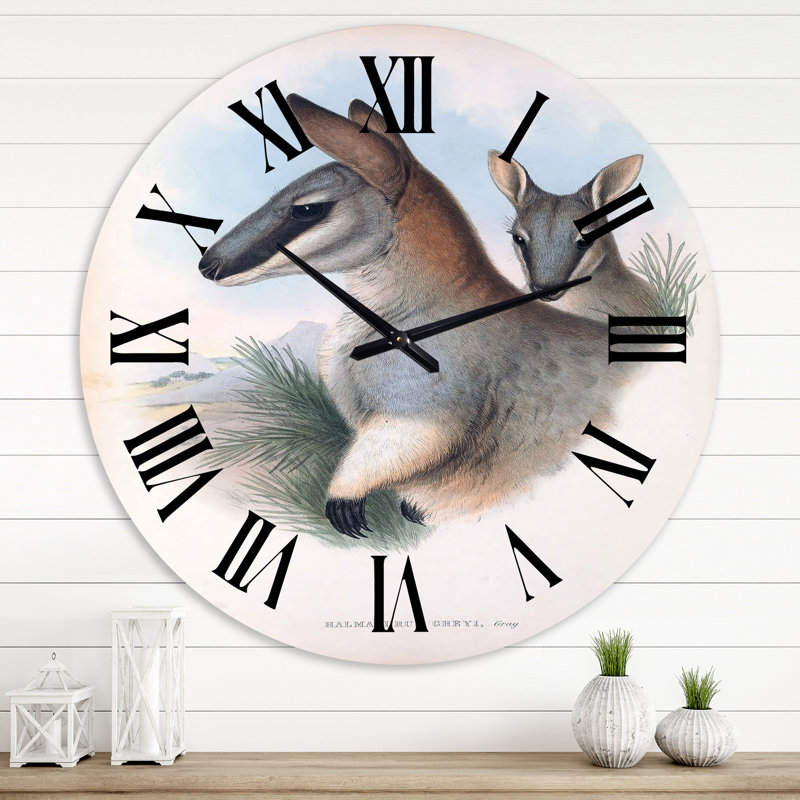 Horloge murale de kangourou rétro, Moyenne