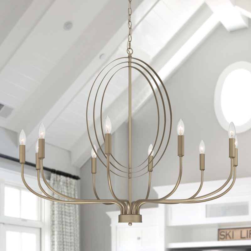 Deniyah 10 - Light Candle Style Geometric Chandelier