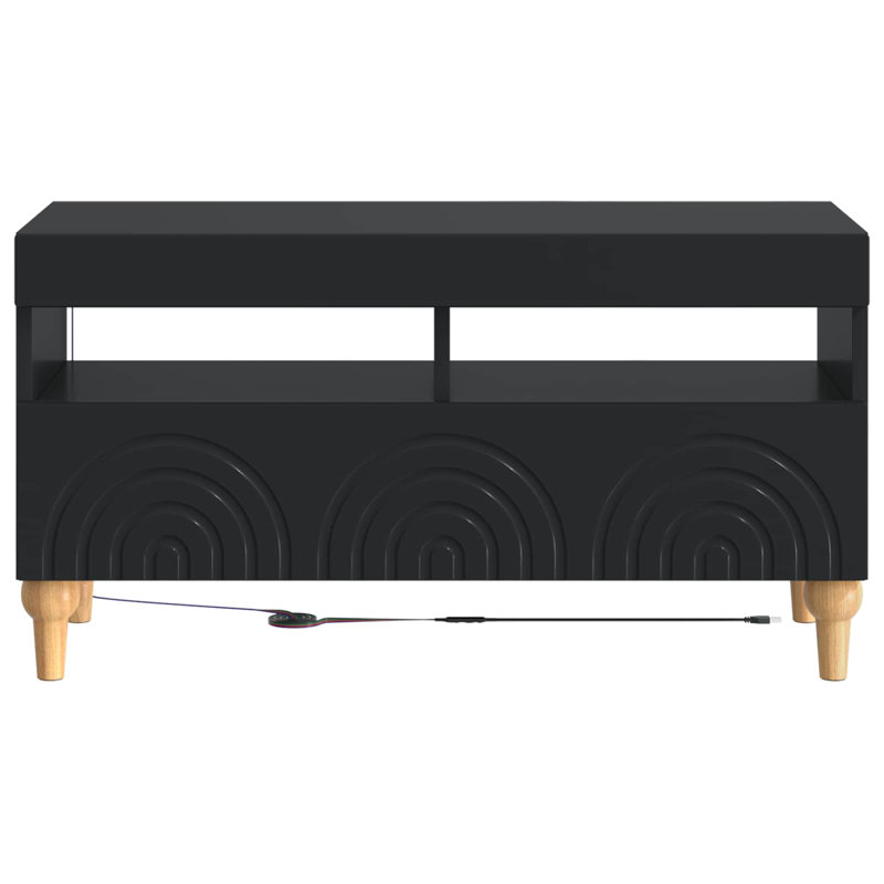 TV Stand, 43cm H x 81cm W x 35cm D, Black