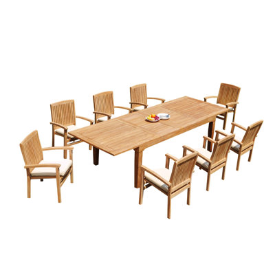 Ensemble repas 9 pièces teck Matamoros