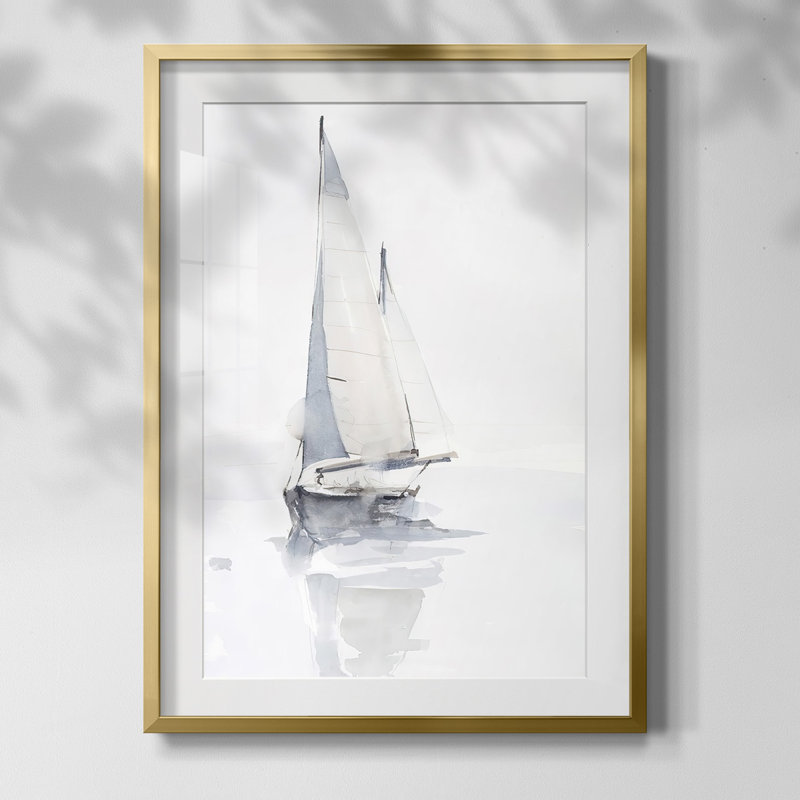 «Inkwell Intersect II», reproduction encadrée, Blanc, Papier avec cadre doré